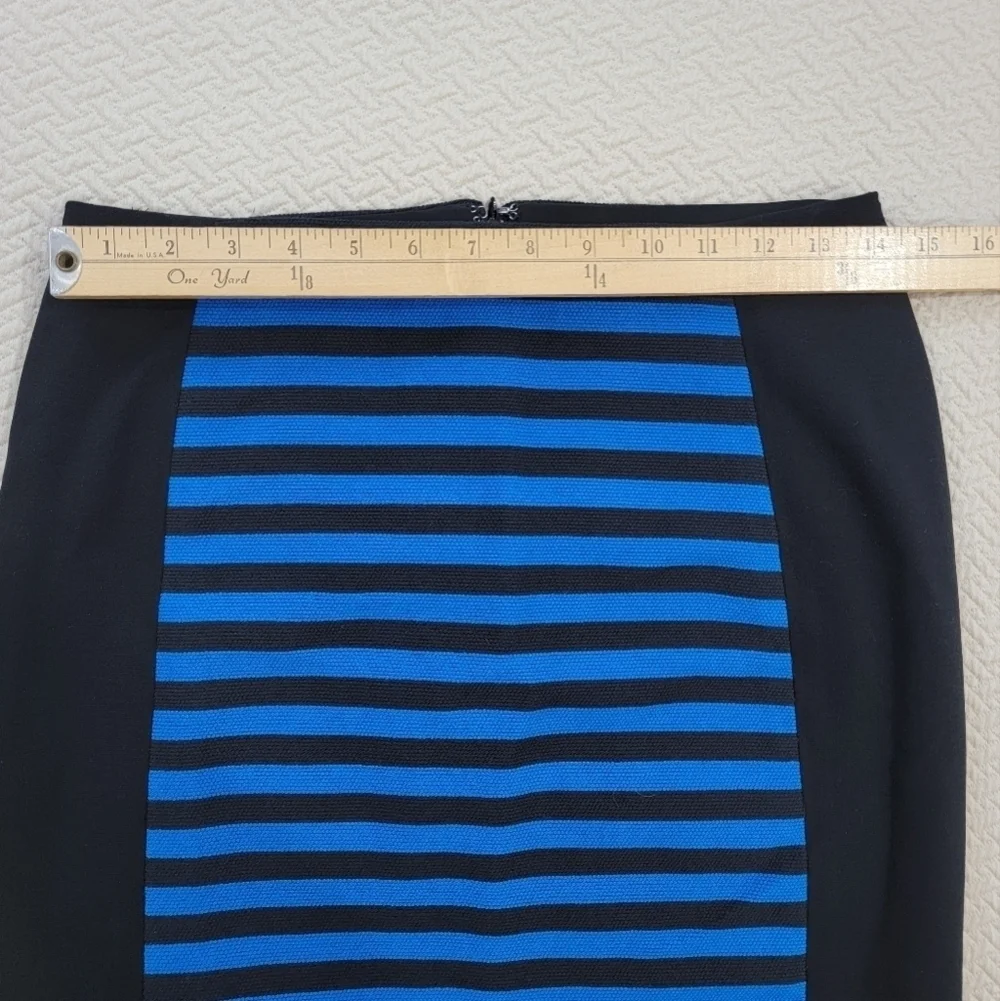 NEW Ann Taylor Black and Blue Striped Skirt Size 4 P